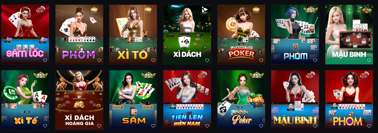 Các tựa game bài hot hiện nay