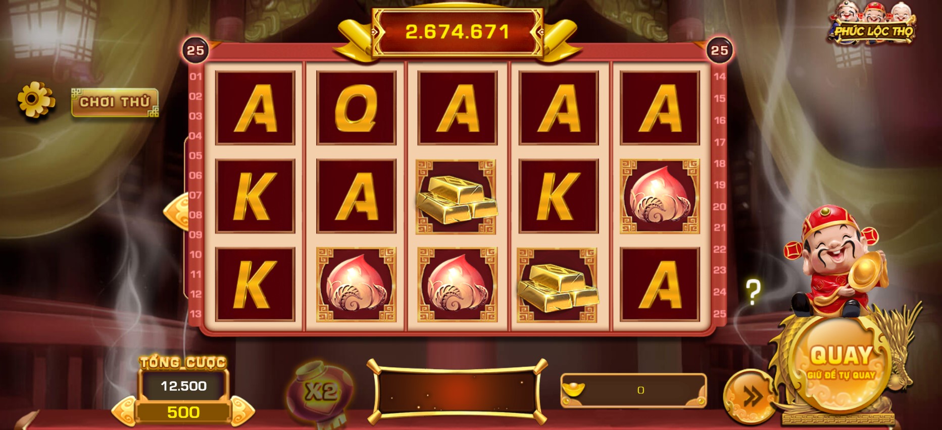 Giao diện game Nổ hũ Phúc Lộc Thọ
