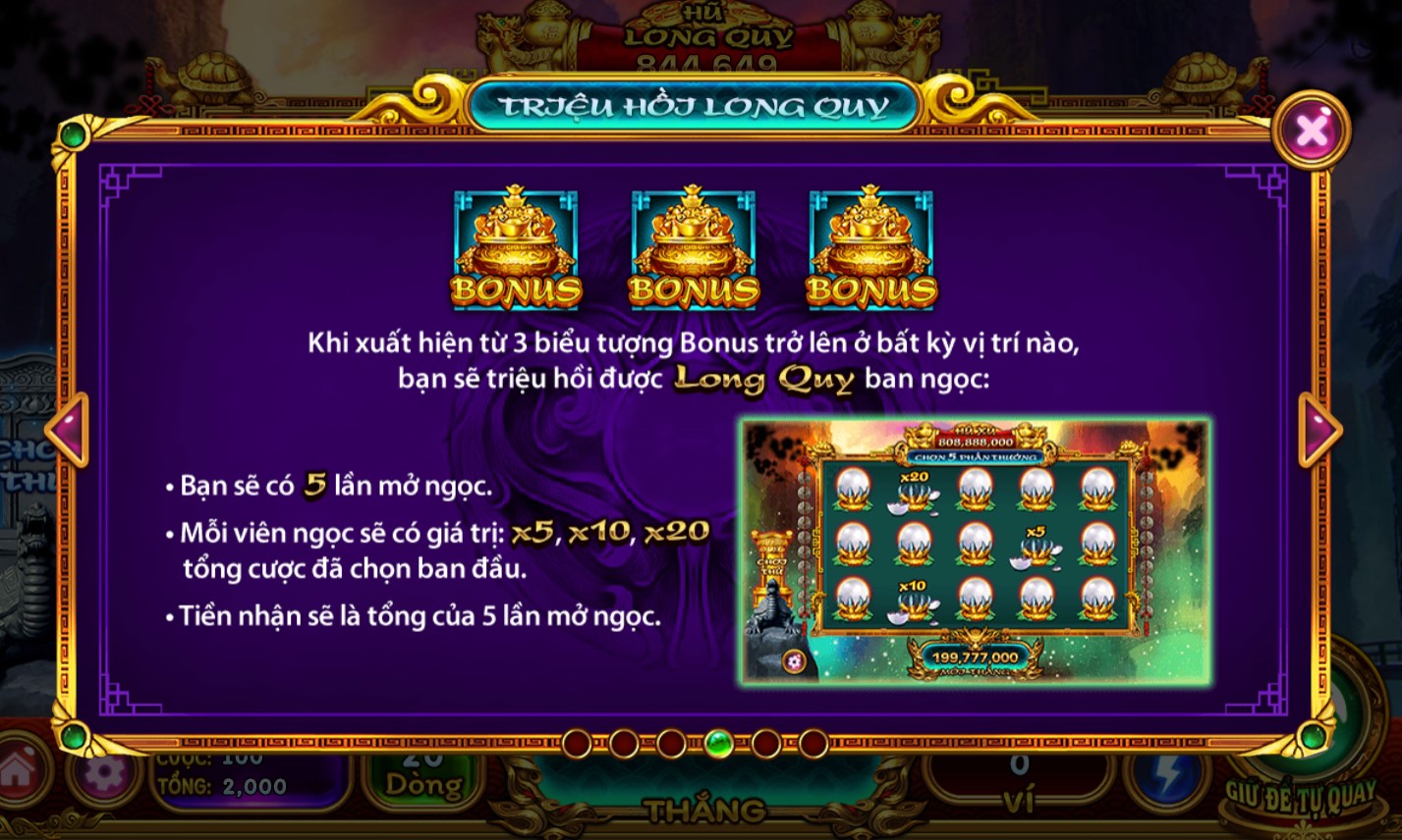Tính năng Triệu hồi Long Quy