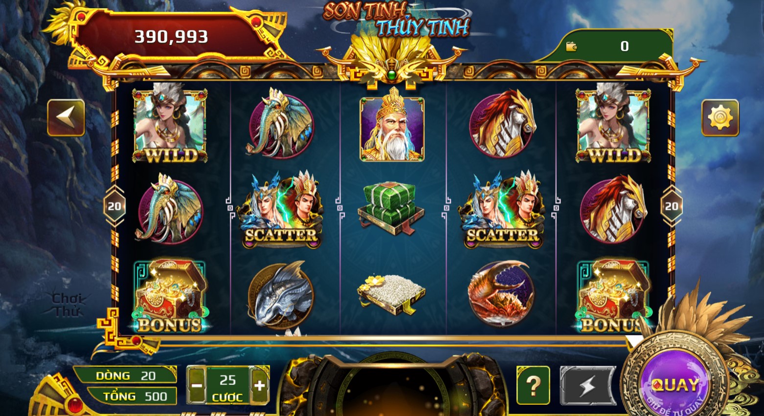 Nổ hũ Sơn Tinh Thủy Tinh là một game slot được xây dựng dựa trên cốt truyện nổi tiếng