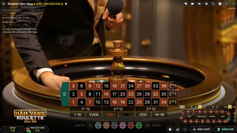Thiết kế bàn cược Roulette Hầm Vàng Livestream đẹp, chuyên nghiệp